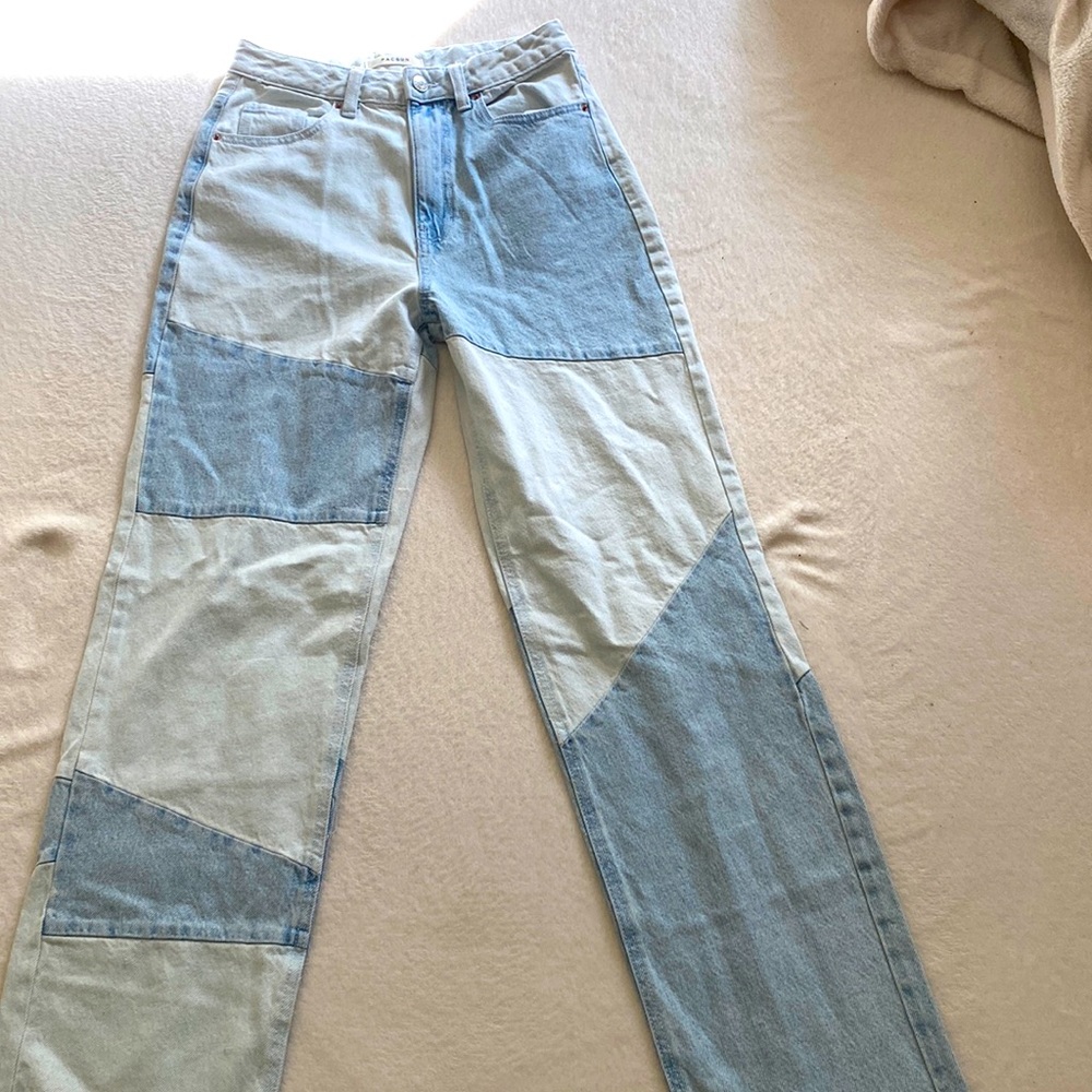 Pac Sun high rise patch work mom jeans